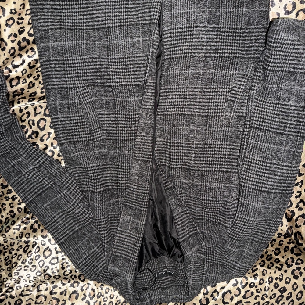 Love Tree Gray Plaid Pea Coat